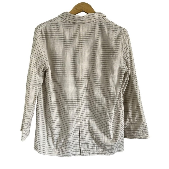 CARTONNIER x ANTHROPOLOGIE Oversized Stripe Cotton Gauze Double Breasted Blazer - Picture 5 of 11